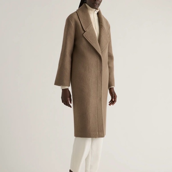 Quince 100% Merino Wool Shawl Collar Long Coat XS NWOT Heather Elm - Picture 9 of 14